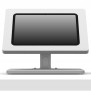 Portable 360 Rotating & Tilting Enclosed iPad Mini 6 | 7 (A17 Pro) Stand [Front Ortho View] - Light Grey
