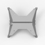Flippable Desk Stand - No Tablet Enclosure [Front Tilted View] - Light Grey