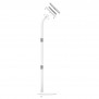 Enclosed Samsung Galaxy Tab A11+ 11" Fixed Floor Stand [Side Exploded Ortho View] - White