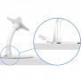 Cable Runs thru The Stand | Flexible Desk / Table Stand [Side Ortho X-Ray View] - White