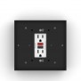 Installed onto Decora Outlet | Fixed Tilt Wall Mount Bracket [Front Ortho View] - Black