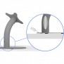 Cable Runs thru The Stand | Fixed Desk / Table Stand [Side Ortho X-Ray View] - Light Grey