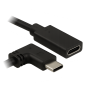 Connectors' Detail Isometric View | VidaPower 4k Video (HDMI passthru), 10Gbps Data, 60W USB-C 3.2 Extension Cable - 11-in (280mm)