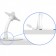 Cable Runs thru The Stand | Flexible Desk / Table Stand [Side Ortho X-Ray View] - White