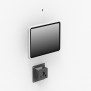Assembly View | Tilting Lite 11" iPad (A16) | 10.9" iPad 10th Gen Enclosure aligned on top of Wall Mount [Front Iso View] - White