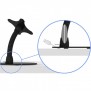 Cable Runs thru The Stand | Flexible Desk / Table Stand [Side Ortho X-Ray View] - Black