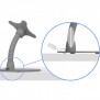 Cable Runs thru The Stand | Flexible Desk / Table Stand [Side Ortho X-Ray View] - Light Grey