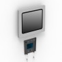 Disassembled View | Fixed Enclosed Microsoft Surface Pro 12 Removable Wall Mount [Front Iso View] - Light Grey