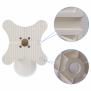 Detail View - Side Cable Exits & 3D Print Pattern | "Lite" Fixed Desk / Table Mount [Top View] - White
