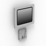 Disassembled View | Enclosed iPad Mini 4 & 5 EZ ChargeDOCK Wall Mount [Front Iso View] - Light Grey