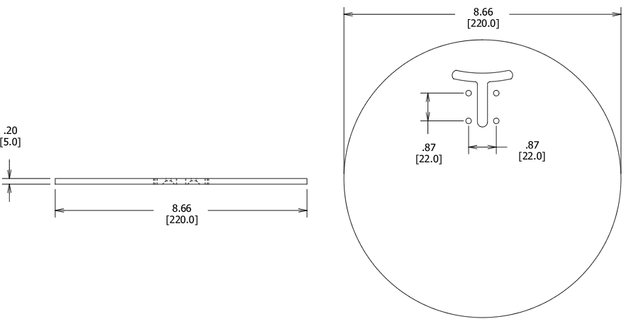 Base Piece for VESA Surface Mount Dimensions