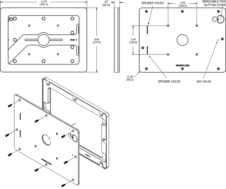 VidaMount VESA Enclosure iPad 10.2