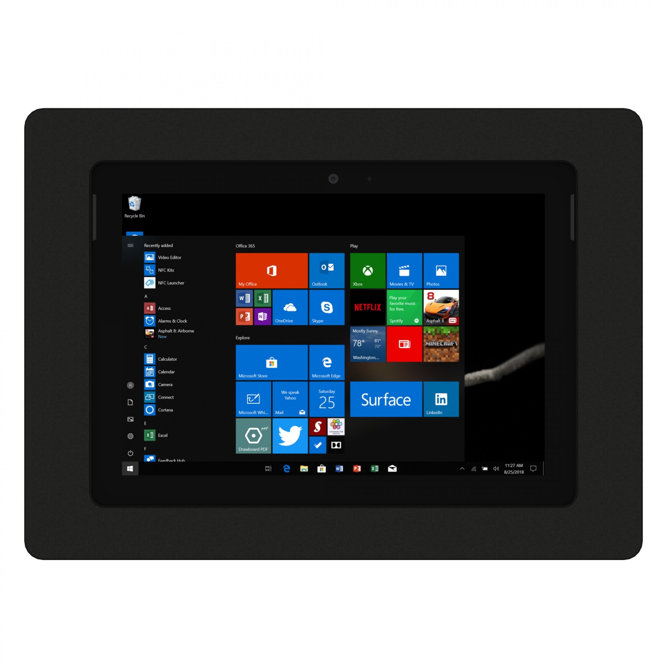 vidamount vesa tablet enclosure microsoft surface go go 2 black