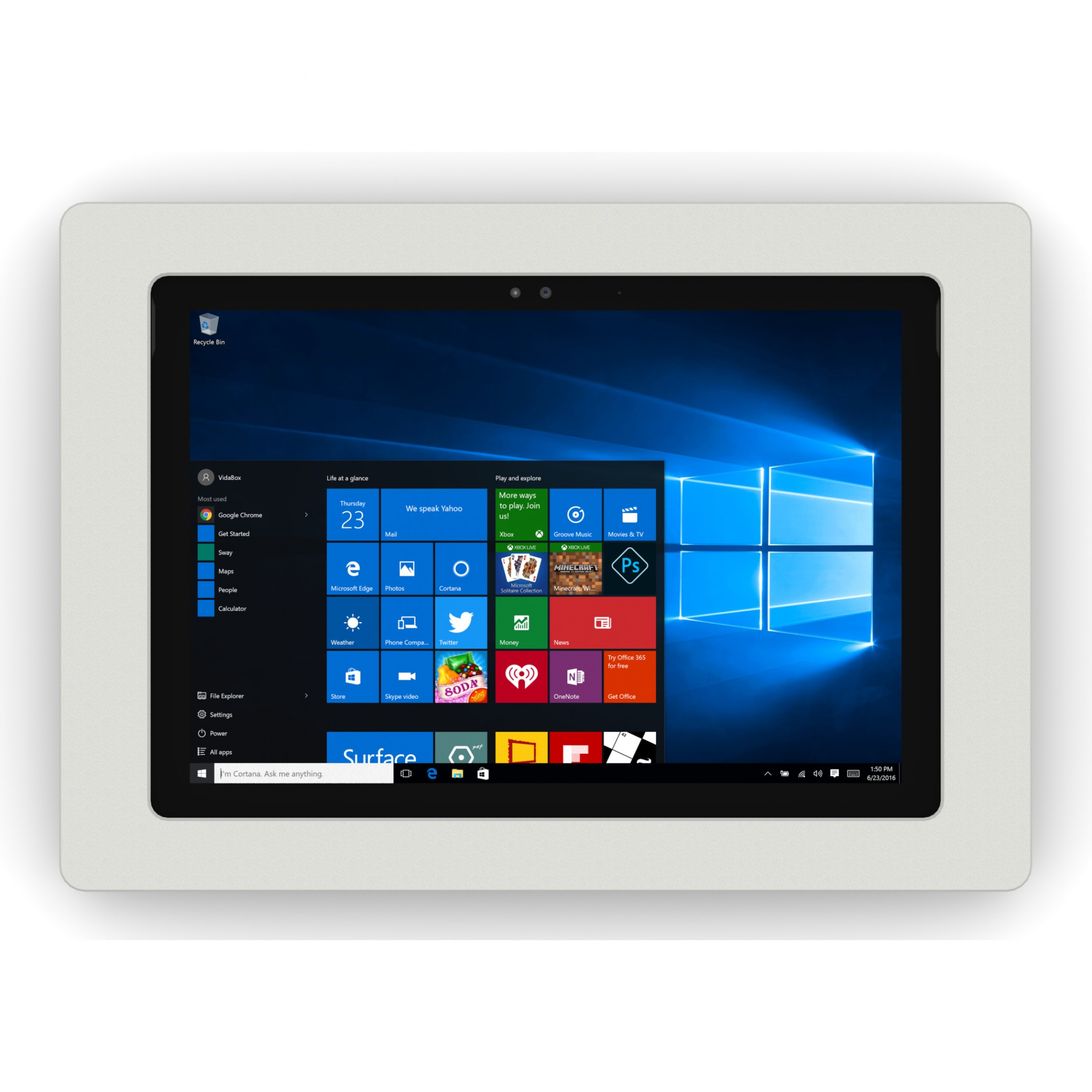 vidamount microsoft surface pro 7 pro 7 pro 6 pro 5 2017 pro 4 light grey enclosure w fixed slim vesa wall mount