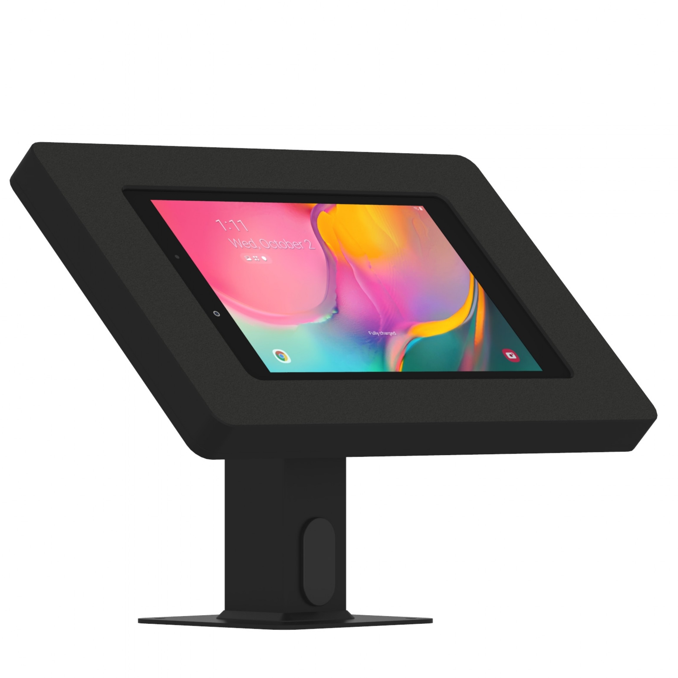 vidamount samsung galaxy tab a 8 0 2019 version black enclosure w 360 rotate tilt surface mount