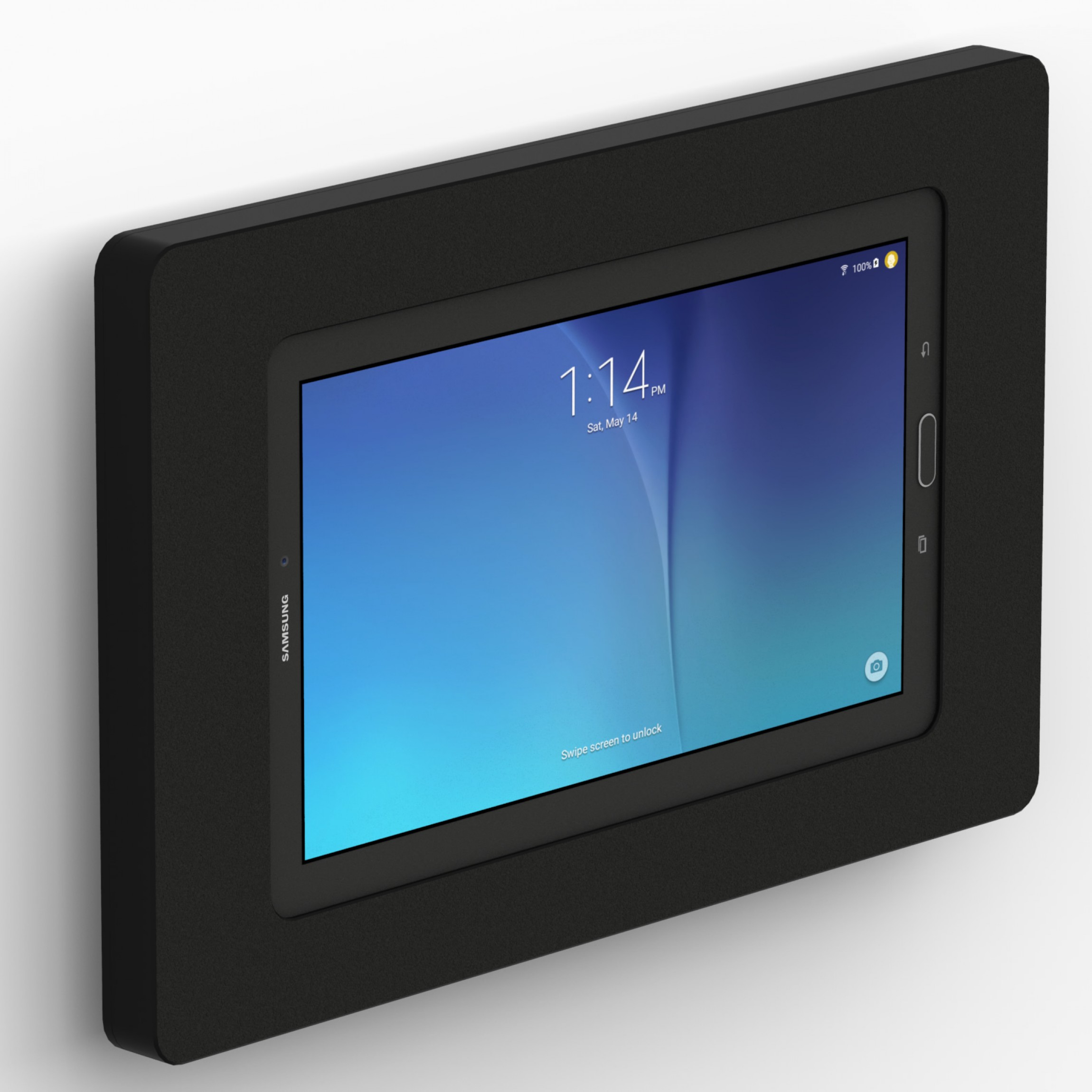 vidamount samsung galaxy tab e 9 6 black enclosure w fixed slim vesa wall mount