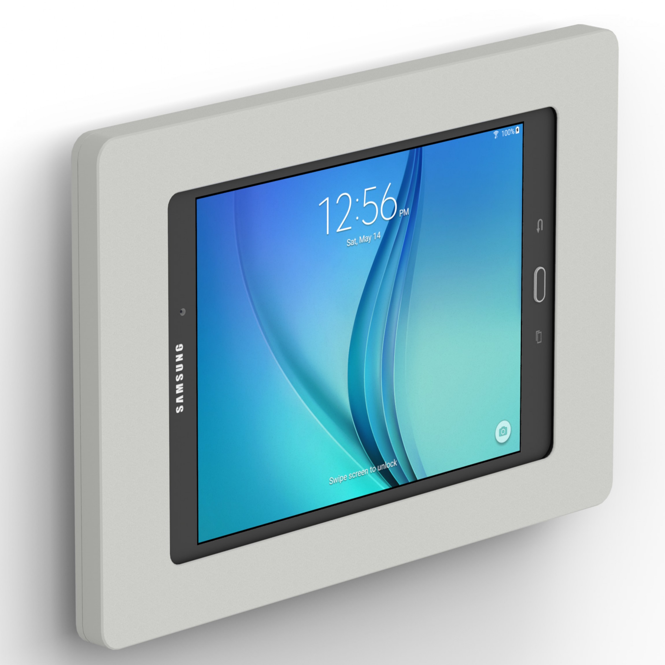 vidamount samsung galaxy tab a 9 7 light grey enclosure w fixed slim vesa wall mount