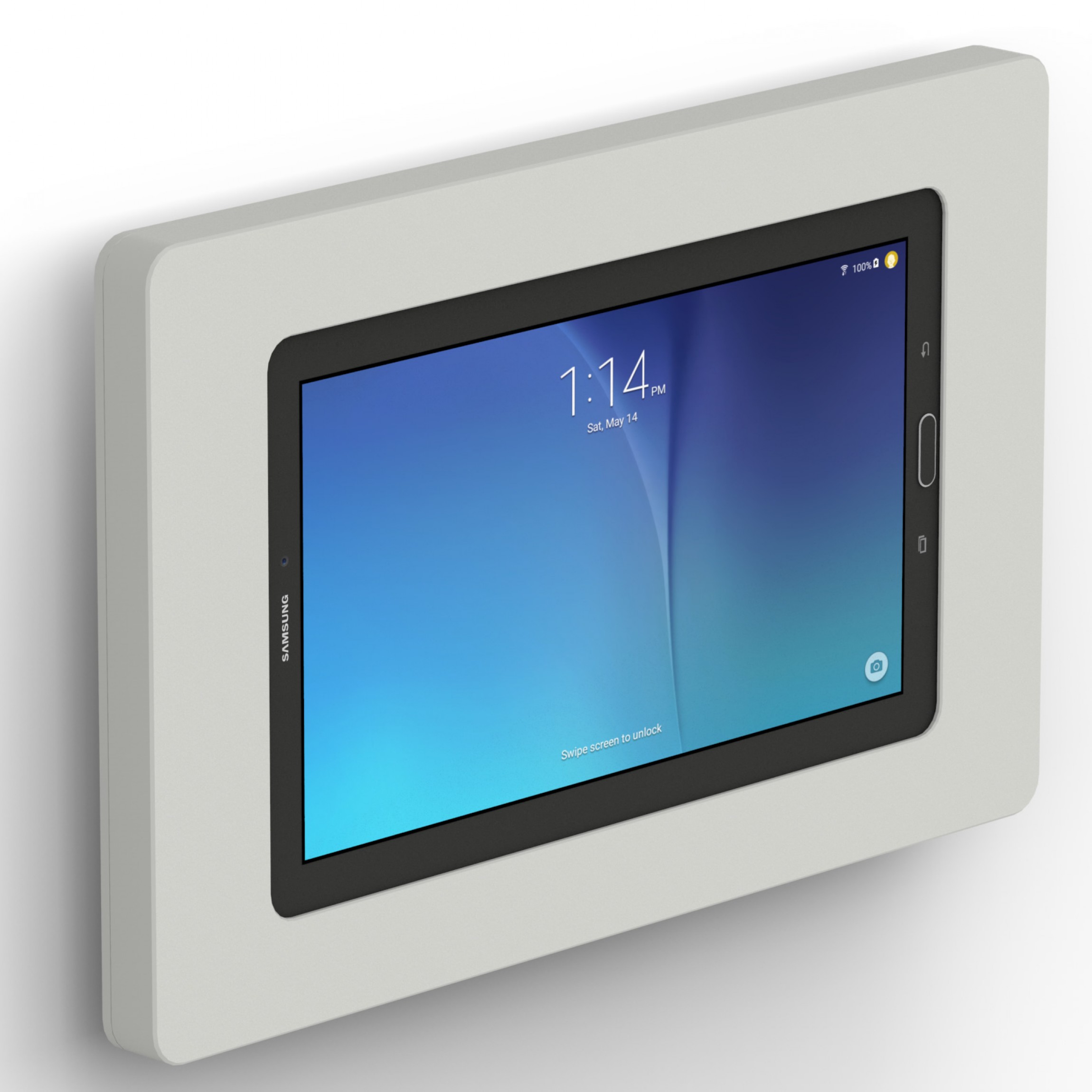 vidamount samsung galaxy tab e 9 6 light grey enclosure w fixed slim vesa wall mount