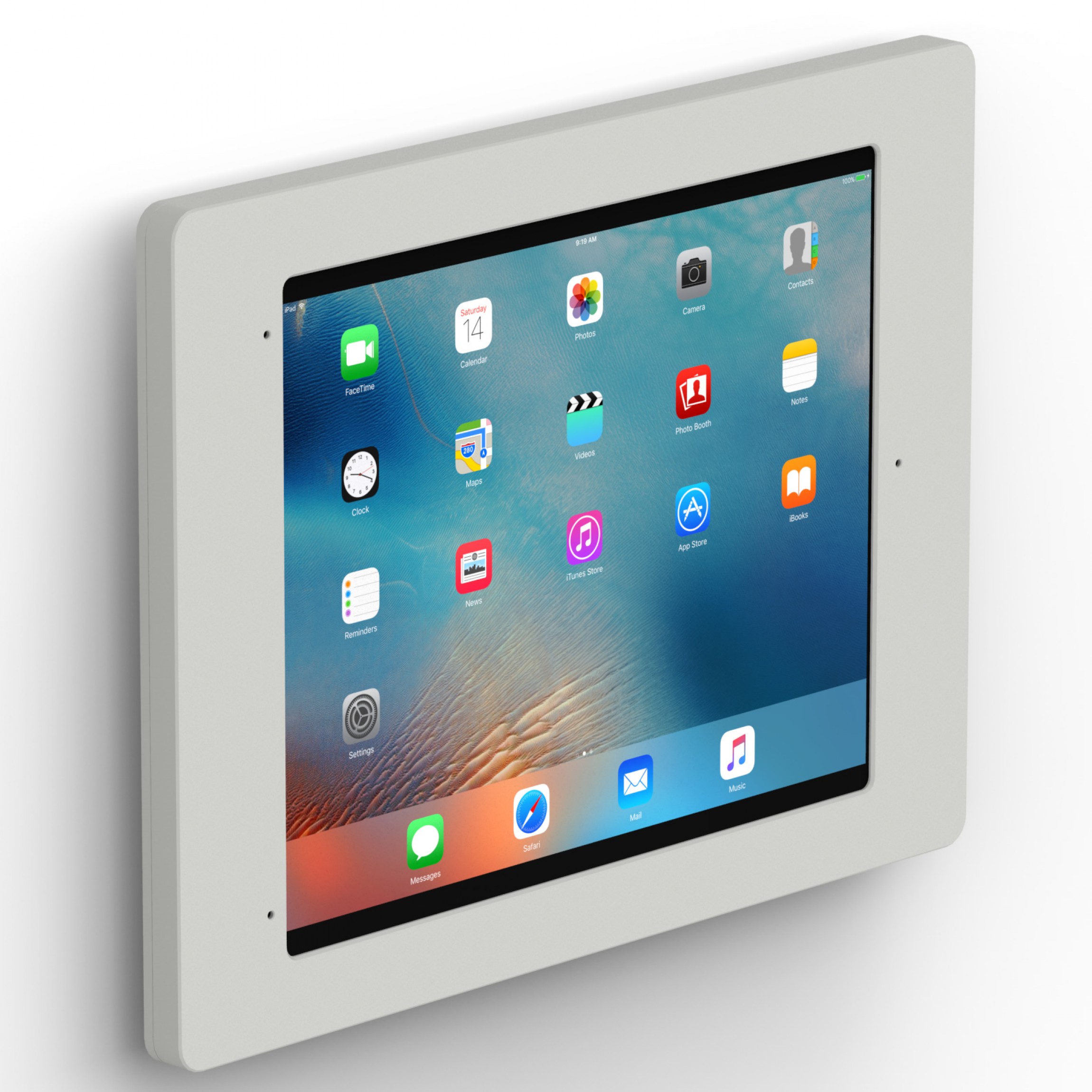 vidamount 12 9 inch ipad pro 1st 2nd gen light grey home button covered enclosure w fixed slim vesa wall mount