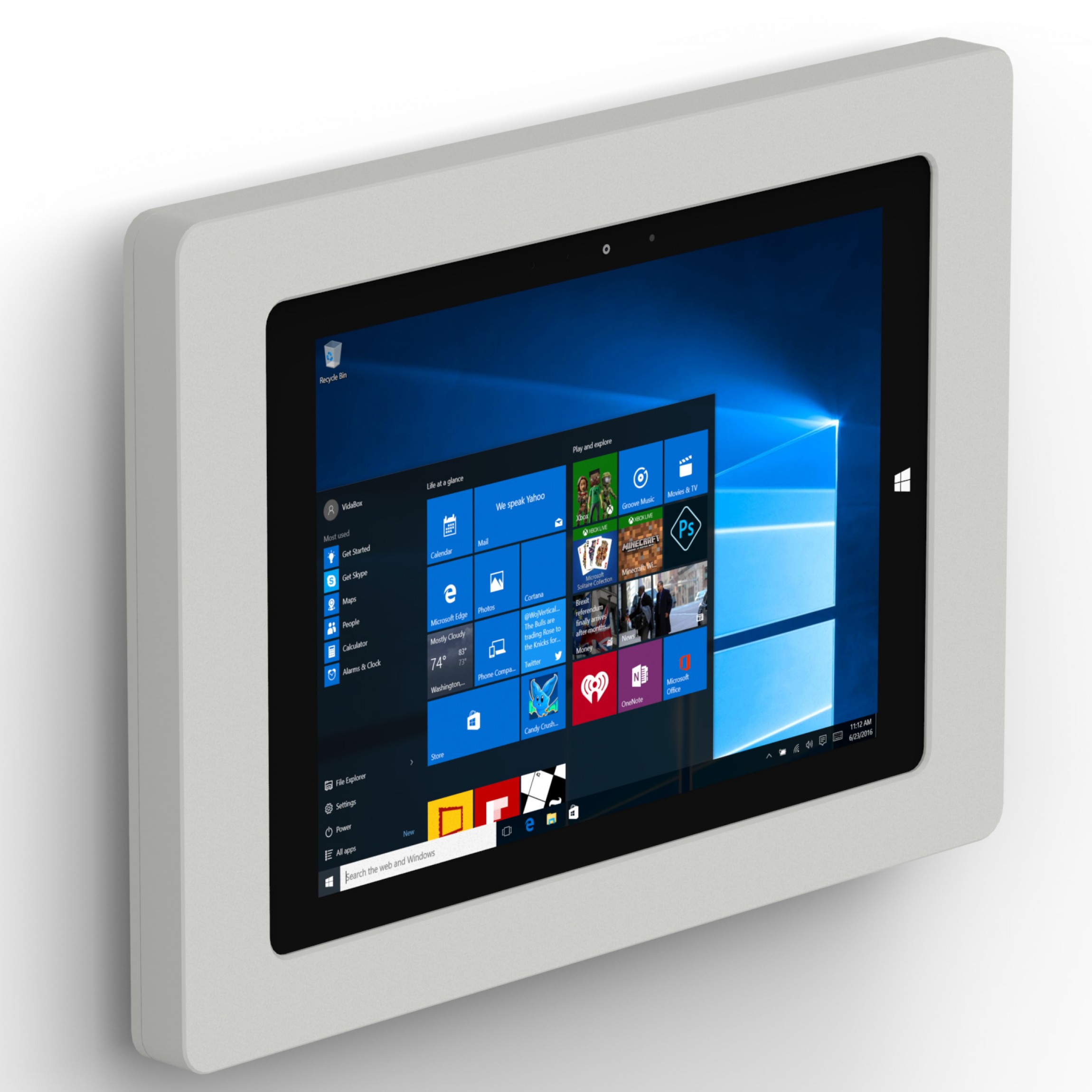 vidamount microsoft surface 3 light grey enclosure w fixed slim vesa wall mount