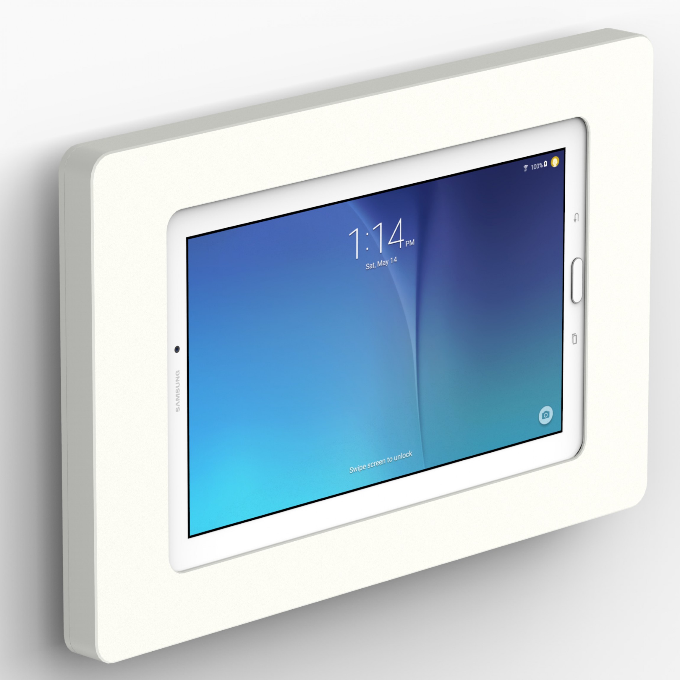 vidamount samsung galaxy tab e 9 6 white enclosure w fixed slim vesa wall mount