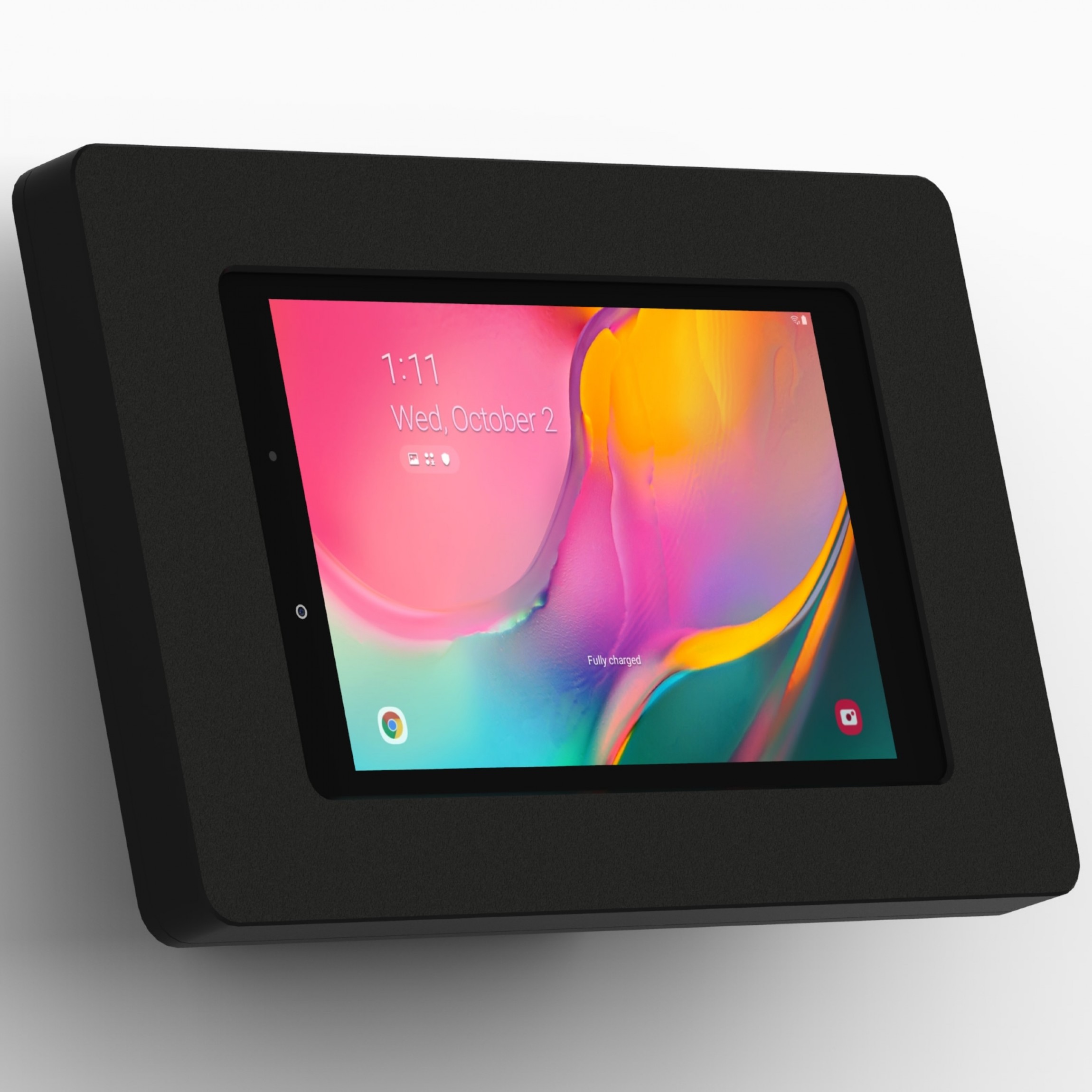 vidamount samsung galaxy tab a 8 0 2019 version black enclosure w fixed tilted 15 wall mount