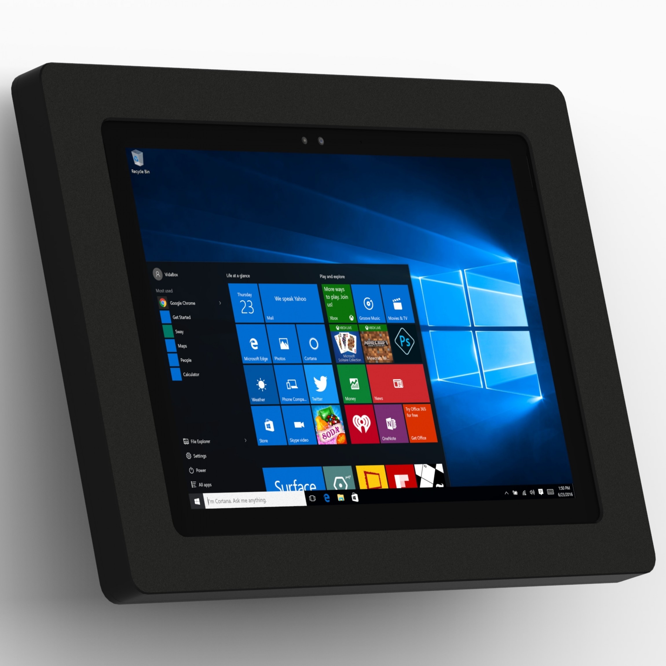 Vidamount Microsoft Surface Pro 7 Pro 7 Pro 6 Pro 5 2017 Pro 4 Black Enclosure W Fixed Tilted 15 Wall Mount