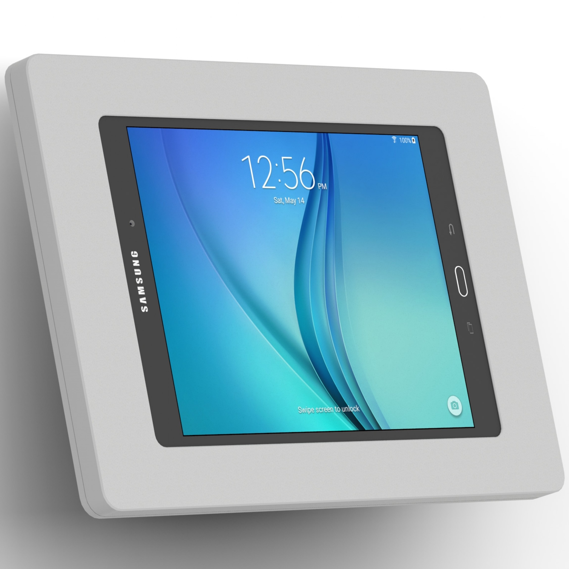 vidamount samsung galaxy tab a 9 7 light grey enclosure w fixed tilted 15 wall mount