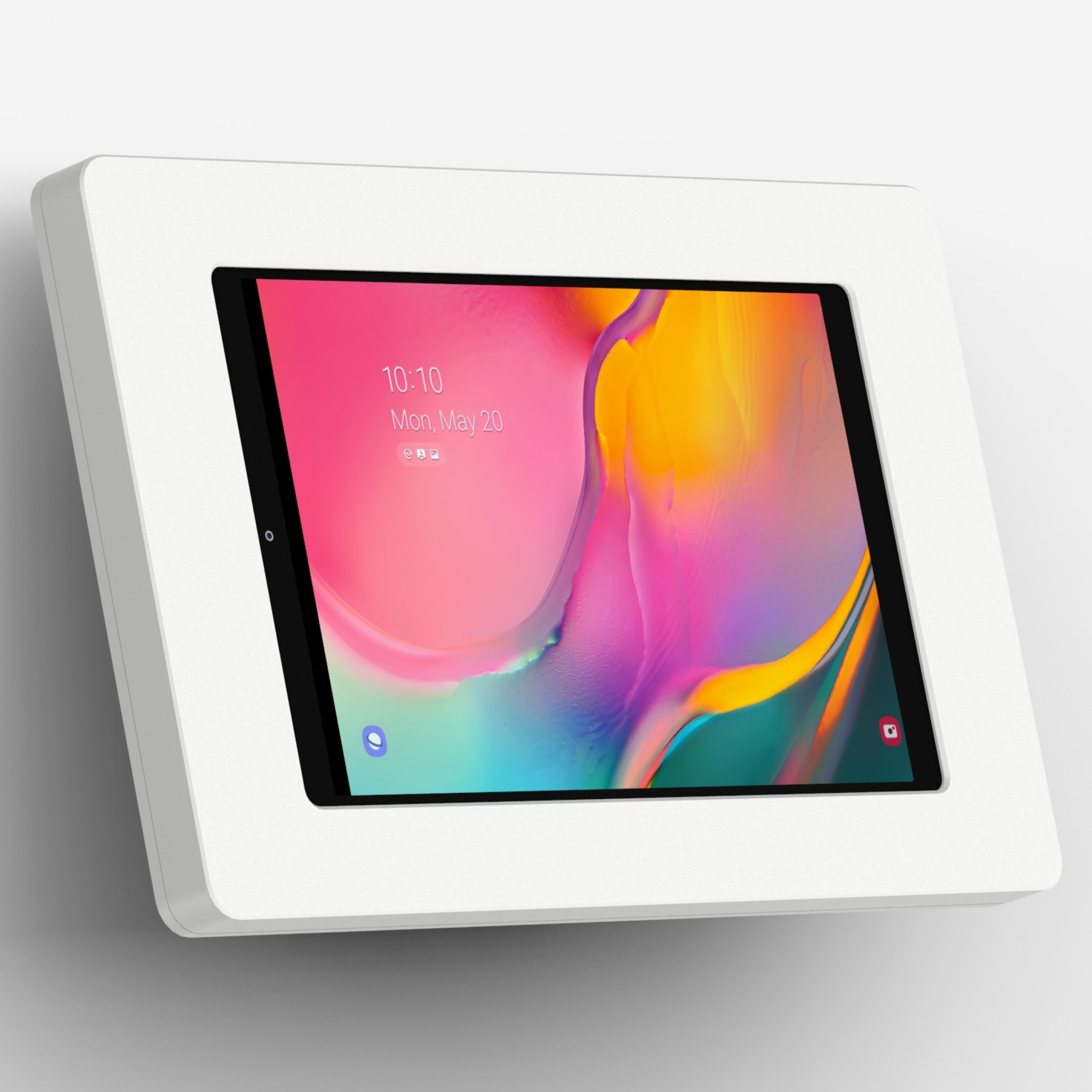 vidamount samsung galaxy tab a 10 1 2019 version white enclosure w fixed tilted 15 wall mount