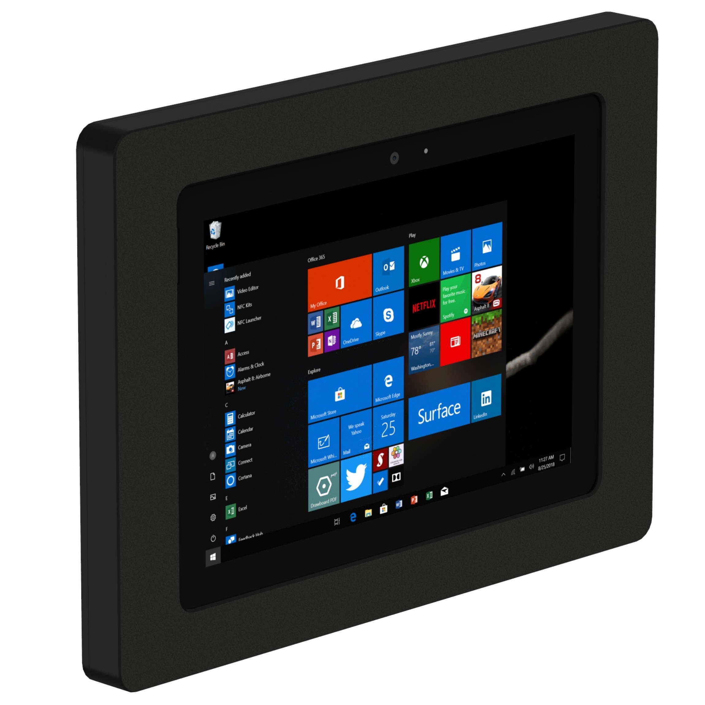 vidamount vesa tablet enclosure microsoft surface go go 2 black