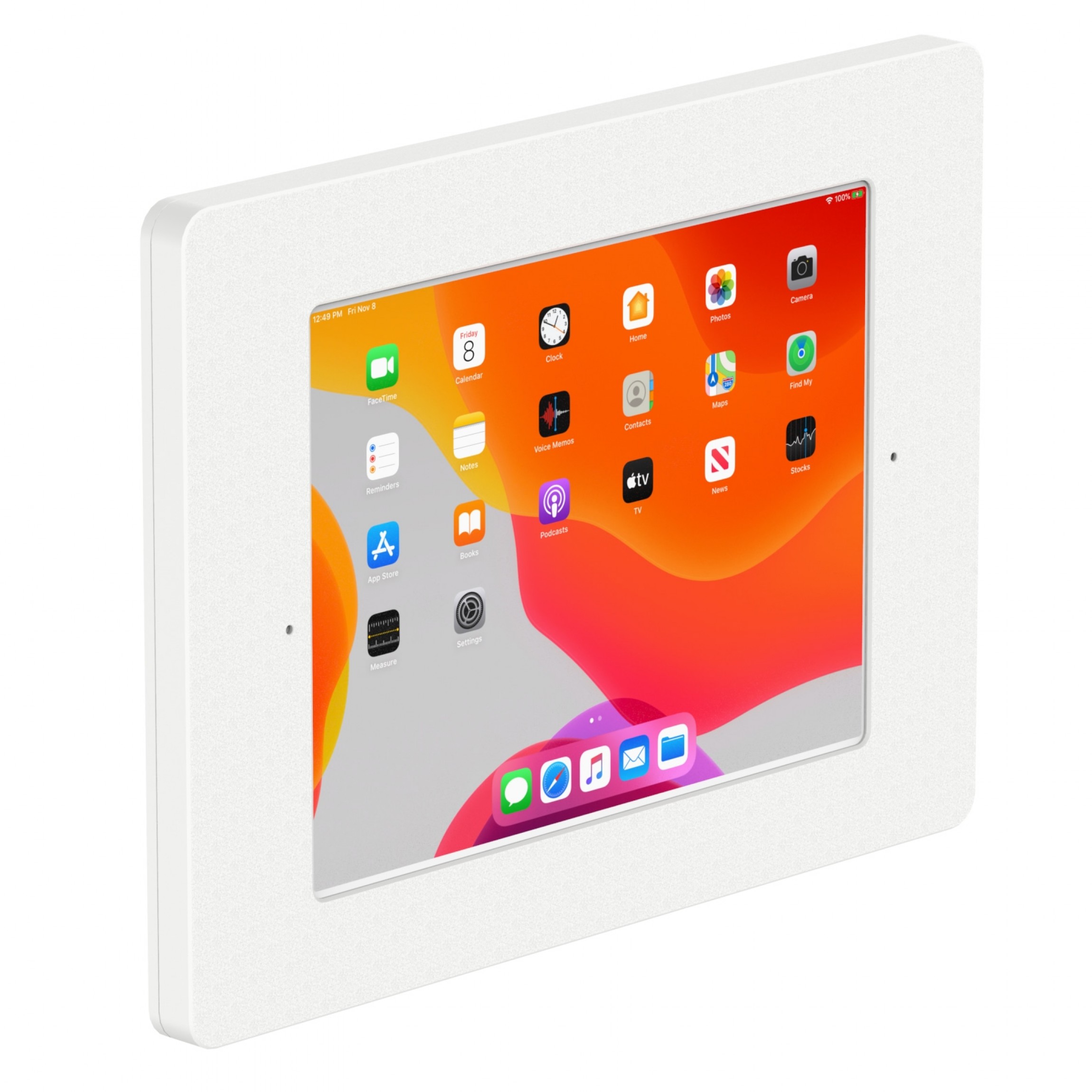 vidamount vesa tablet enclosure 10 2 inch ipad 7th 8th gen home button covered white