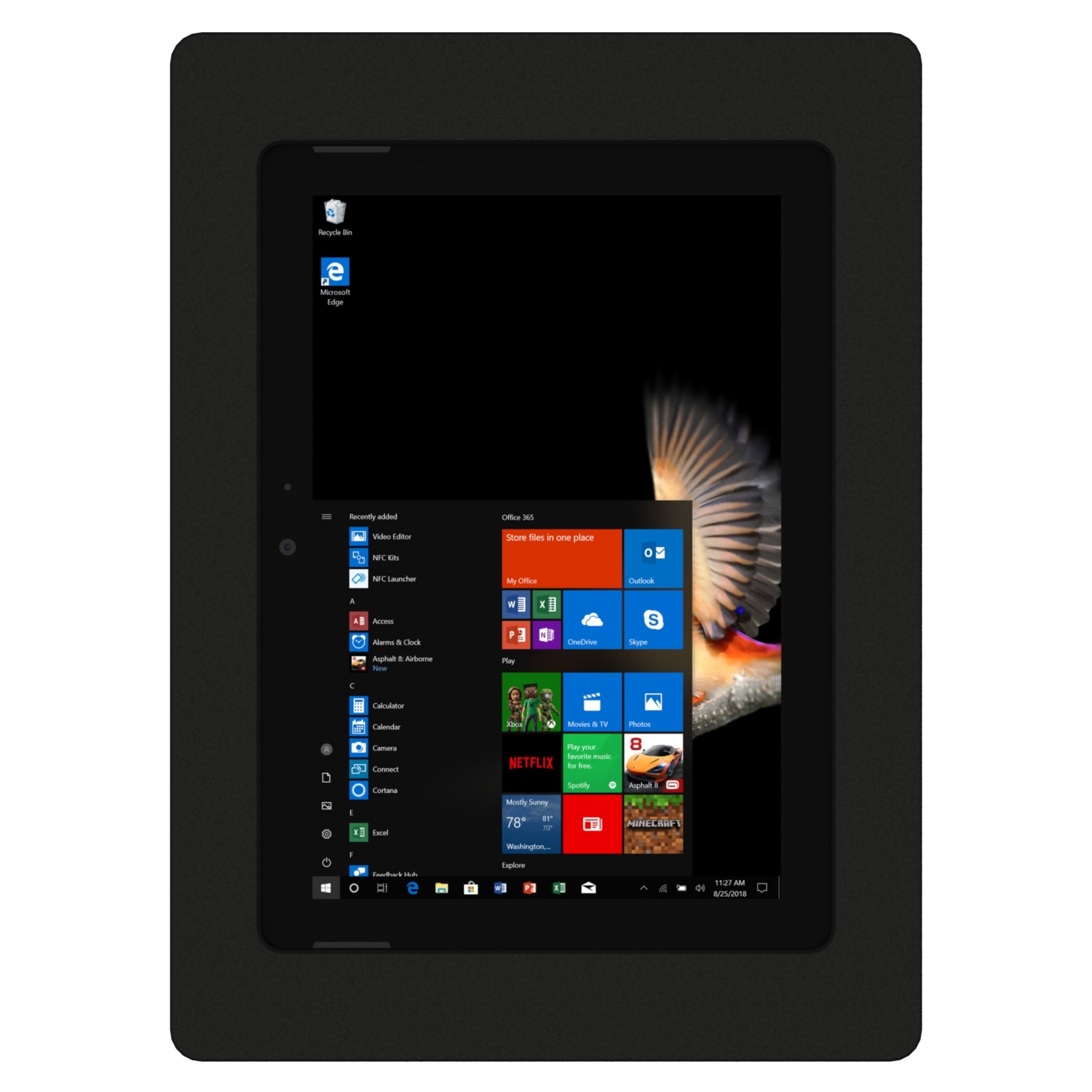 vidamount vesa tablet enclosure microsoft surface go go 2 black