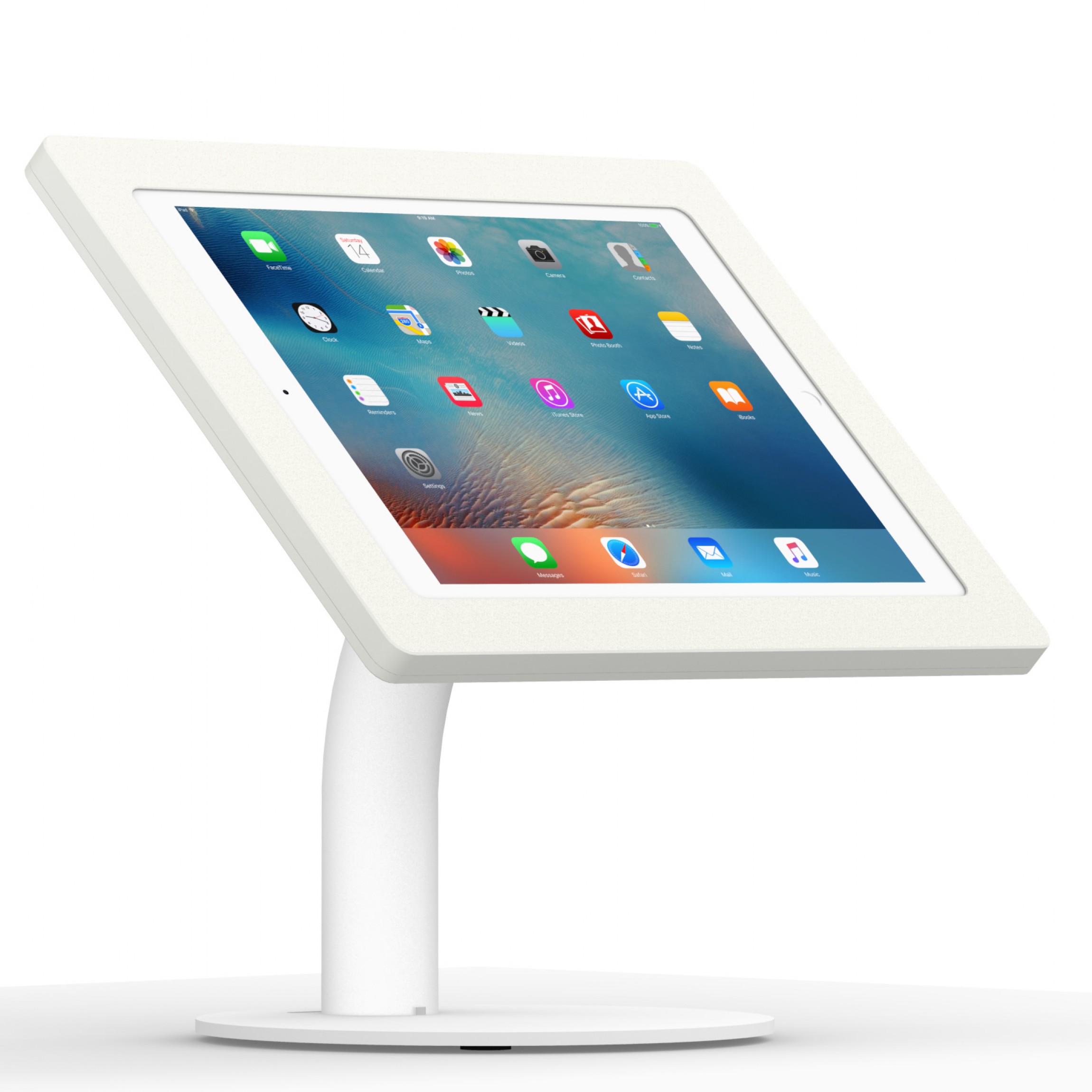 VidaMount 12.9inch iPad Pro White Enclosure w. Portable Fixed VESA Stand