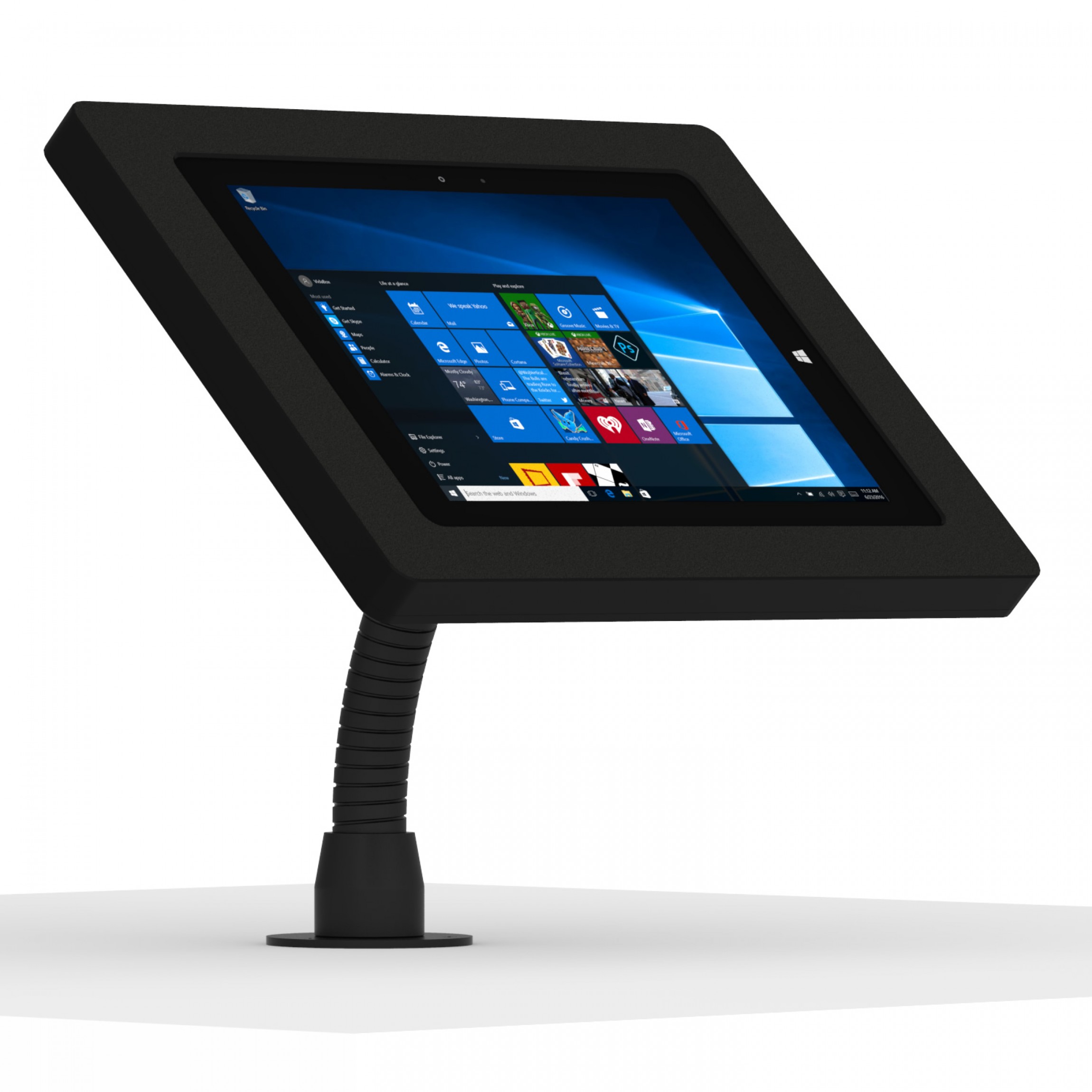 vidamount microsoft surface 3 black enclosure w flexible desk wall surface vesa mount