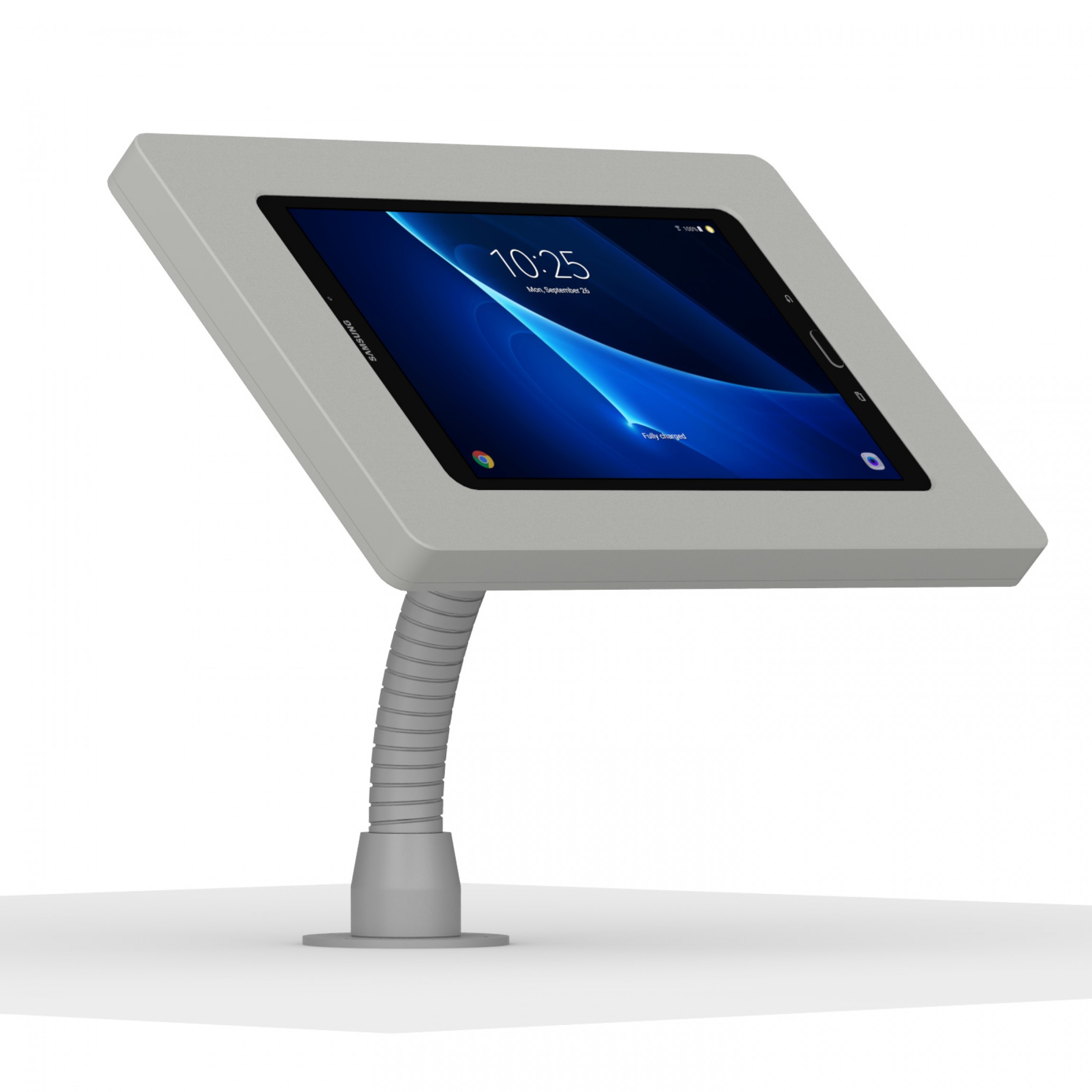 vidamount samsung galaxy tab a 10 1 light grey enclosure w flexible desk wall surface vesa mount