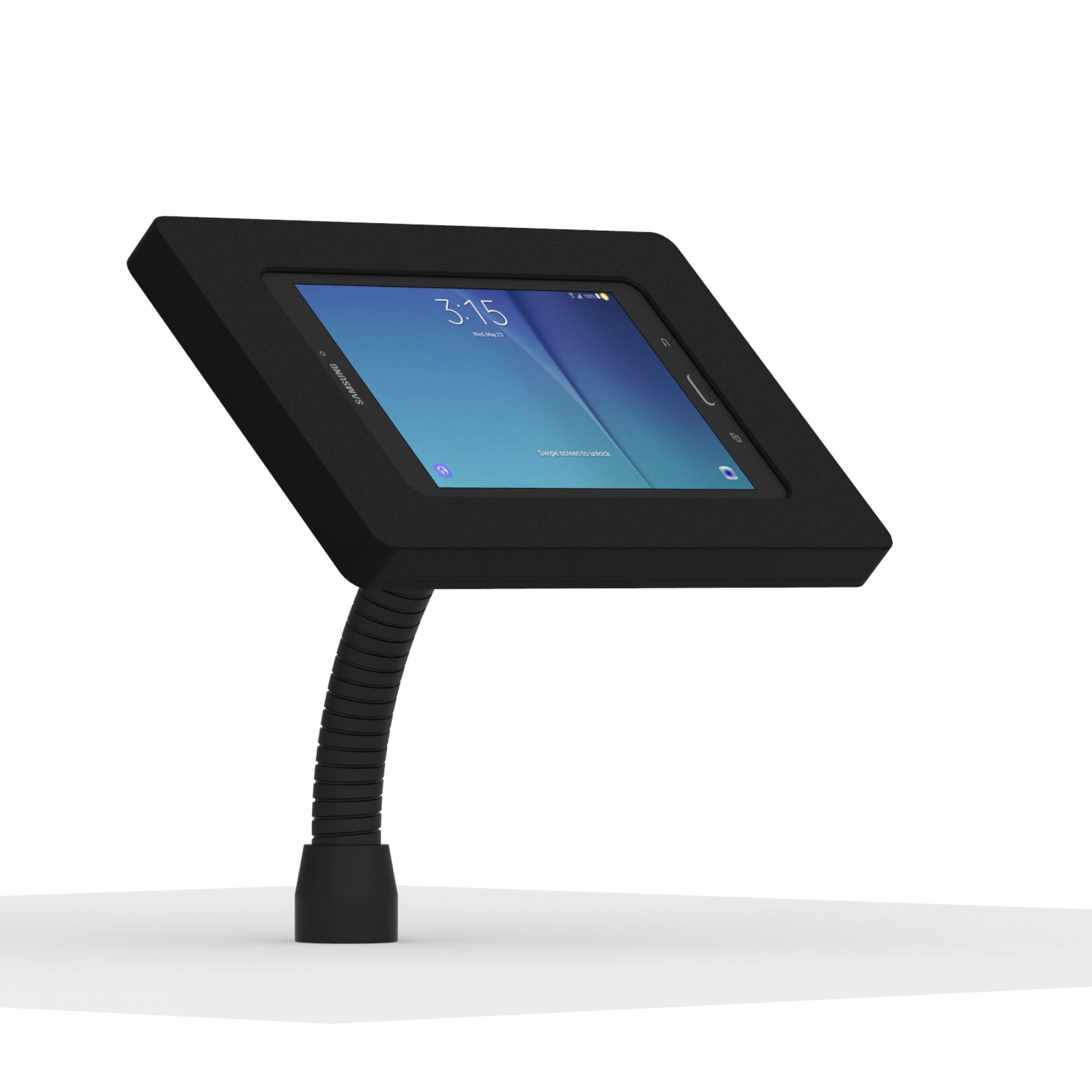 vidamount samsung galaxy tab e 8 0 black enclosure w flexible desk wall surface vesa mount
