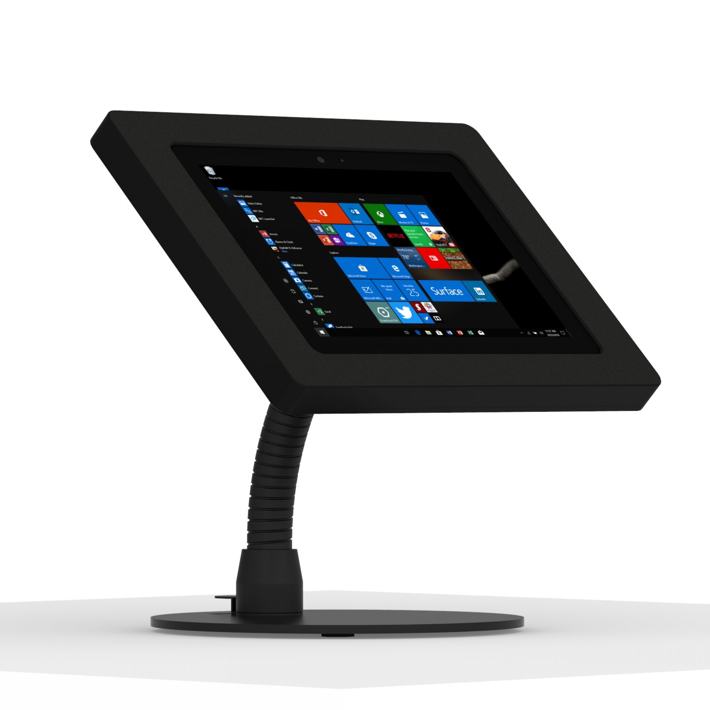 vidamount microsoft surface go go 2 black enclosure w portable flexible stand