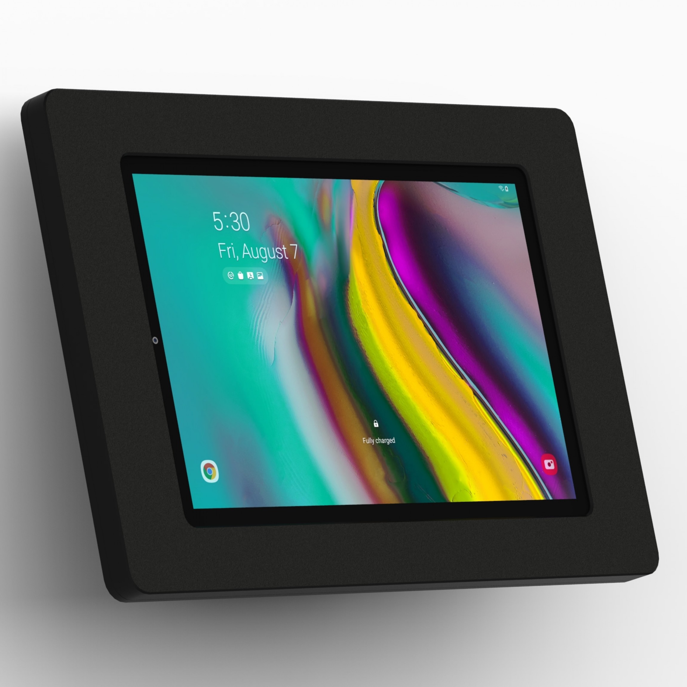 Vidamount Samsung Galaxy Tab S5e 10 5 Black Enclosure W Fixed Tilted 15 Wall Mount