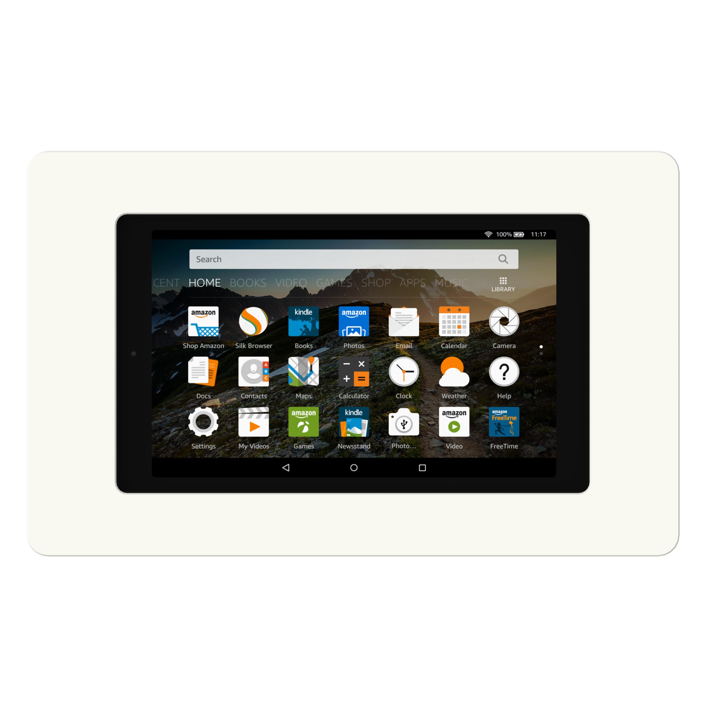 White Amazon Fire 7/8th Gen HD8 (2017/2018 Model) VidaMount OnWall