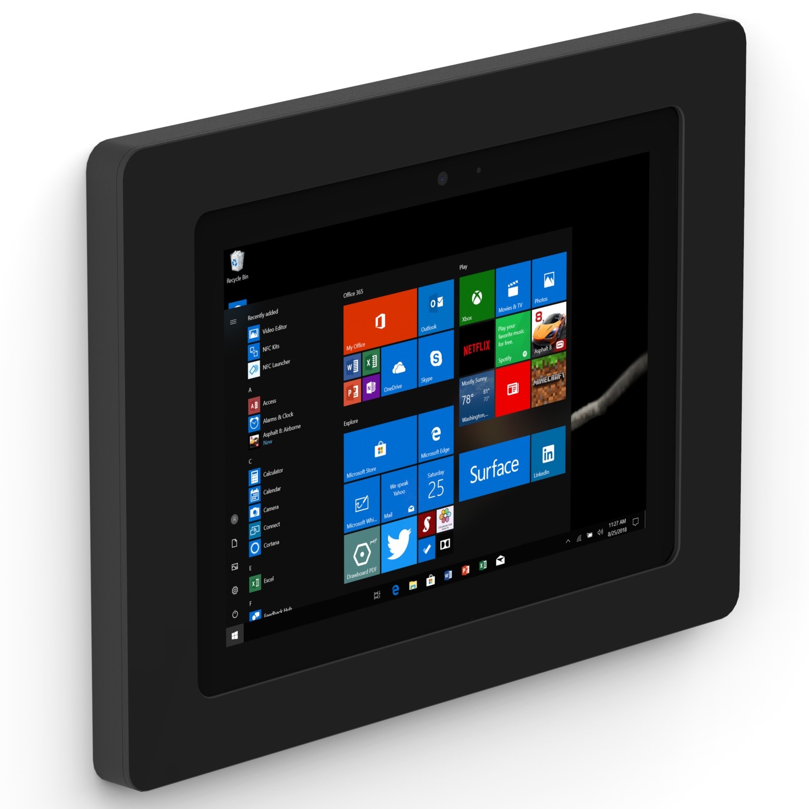 Black Microsoft Windows Surface Go Go 2 Vidamount On Wall Tablet Mount