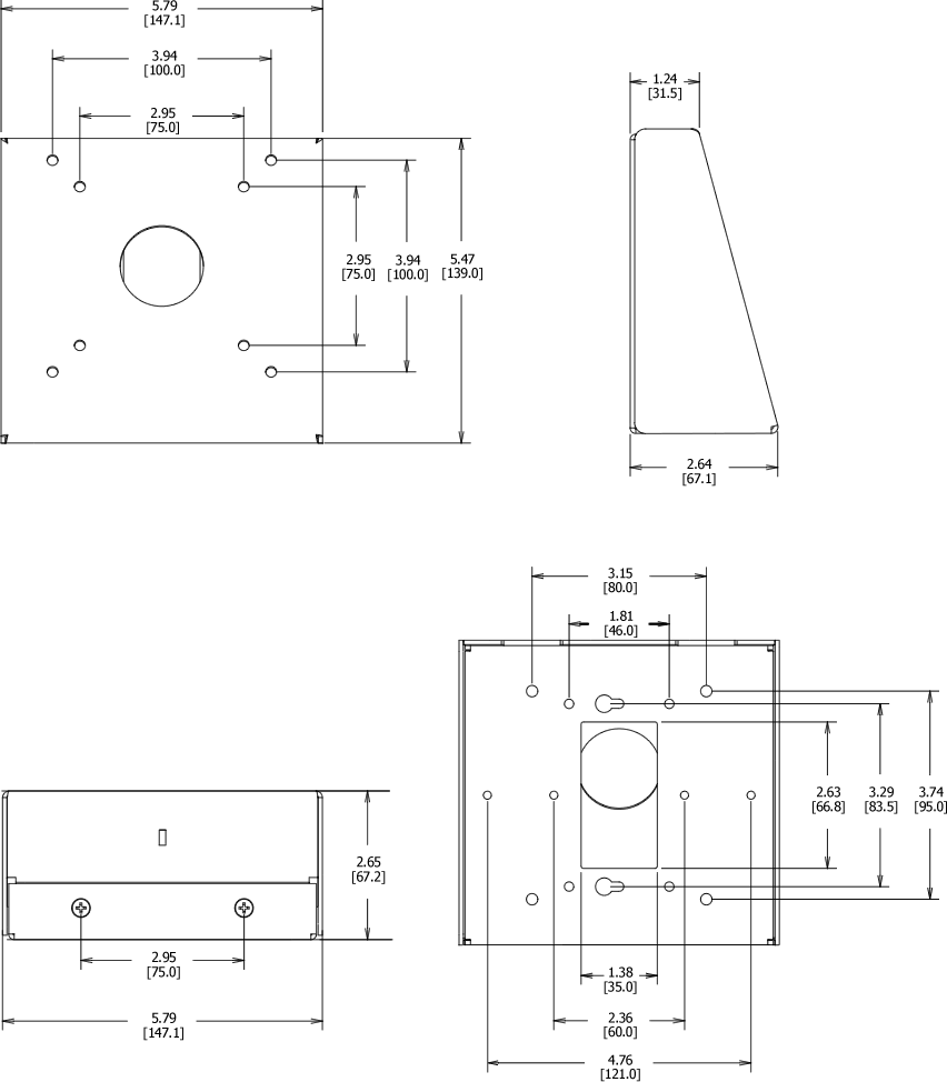 Fixed Tilted VESA Desk / Surface Mount - 15°