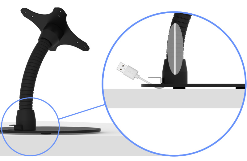 Flexible VESA Surface Mount - Wire Management