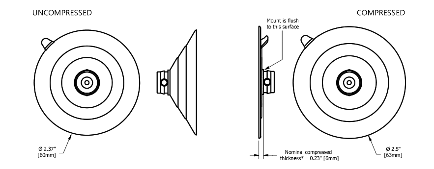 Suction Cup Dimensions