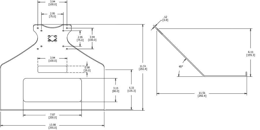 Keyboard Tray Accessory Dimensions