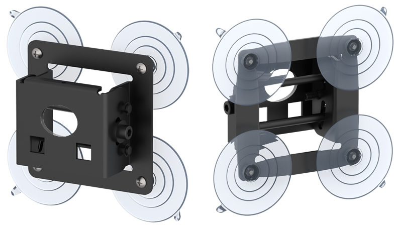 Mounts onto any glass surface