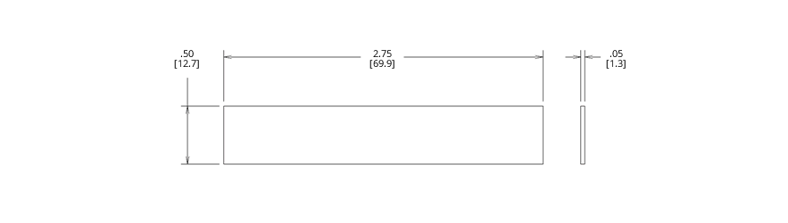 Permanent Adhesive Strips' Dimensions