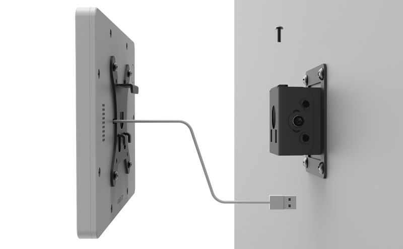 Neatly charge the tablet 24/7, while hiding all the cables from view!