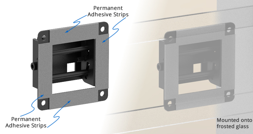 Mounts onto any glass surface