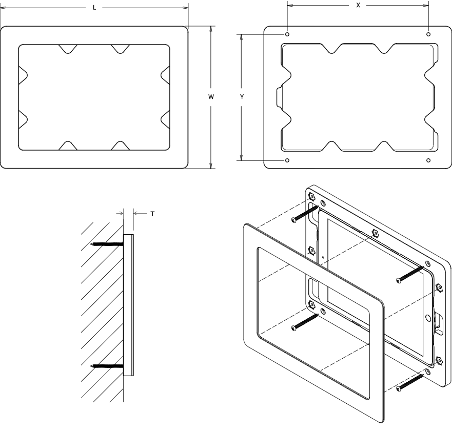 VidaMount On-Wall iPad Enclosure Dimensions