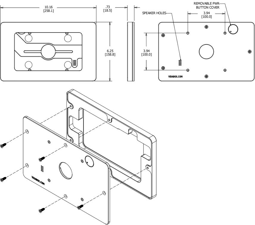 VidaMount VESA Enclosure Galaxy Tab 4 7.0 Dimensions